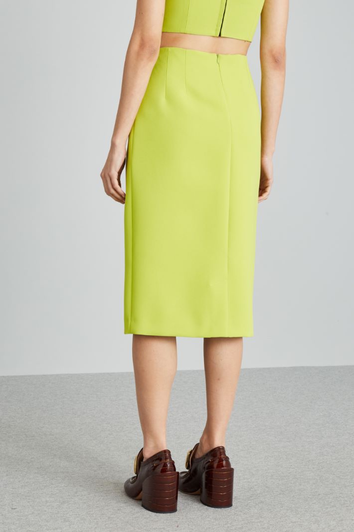 Gonna a tubo in cady - VERDE LIME - Fashion Market - 4