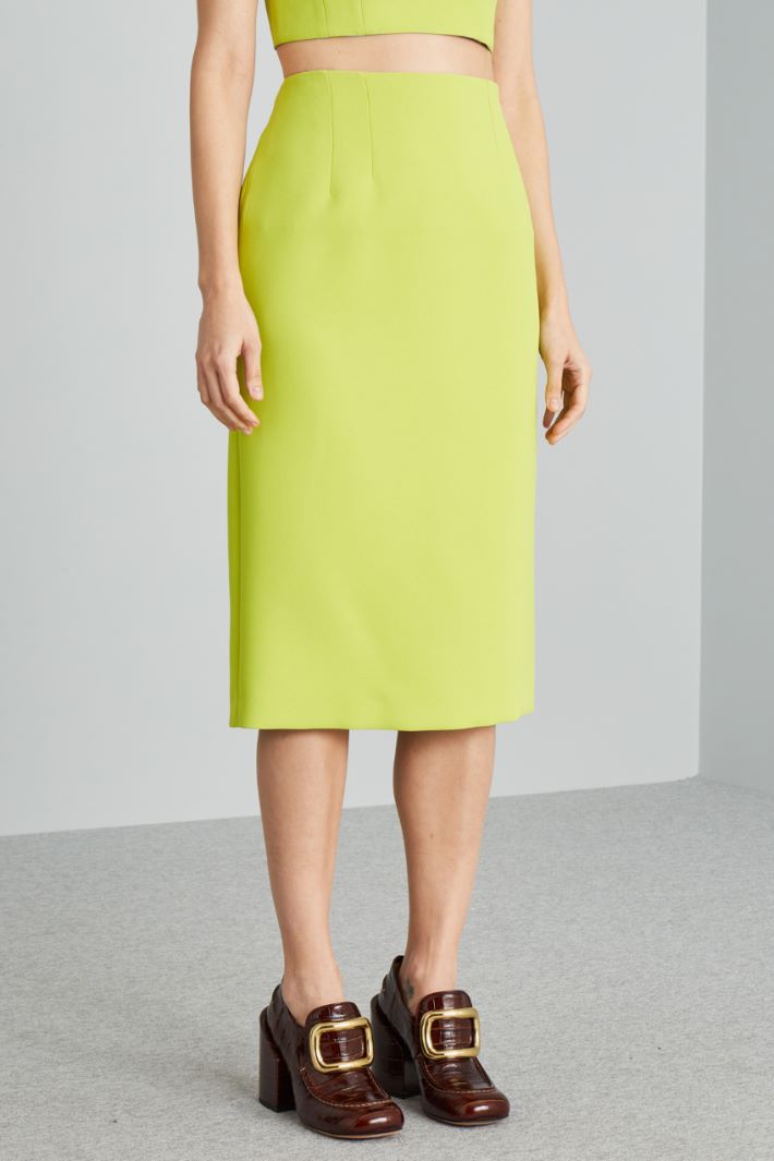 Gonna a tubo in cady - VERDE LIME - Fashion Market - 2