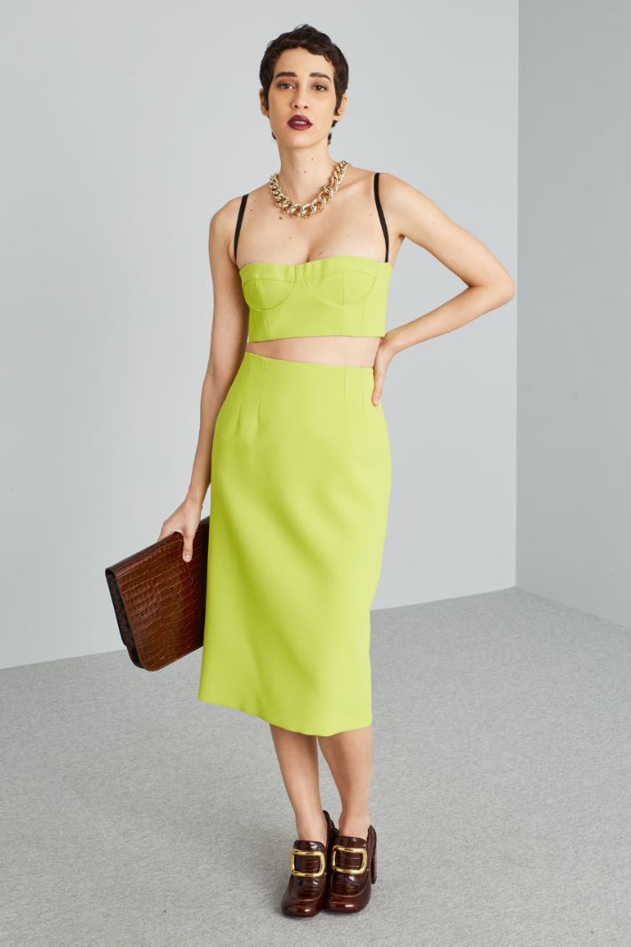 Gonna a tubo in cady - VERDE LIME - Fashion Market