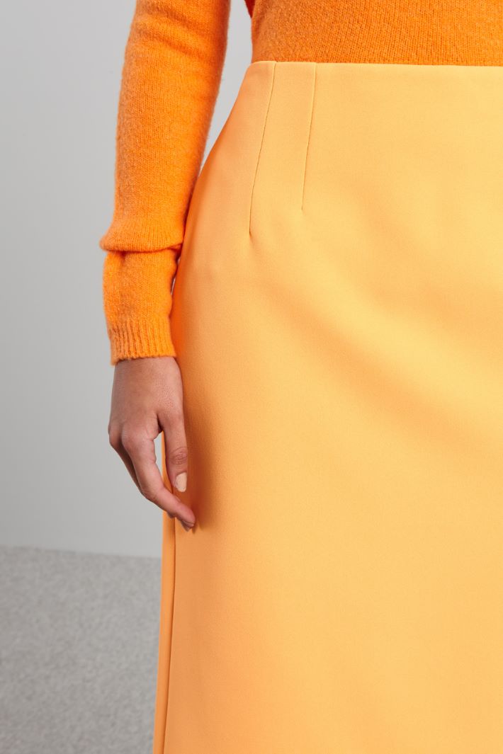 Gonna a tubo in cady - ARANCIONE - Fashion Market - 3