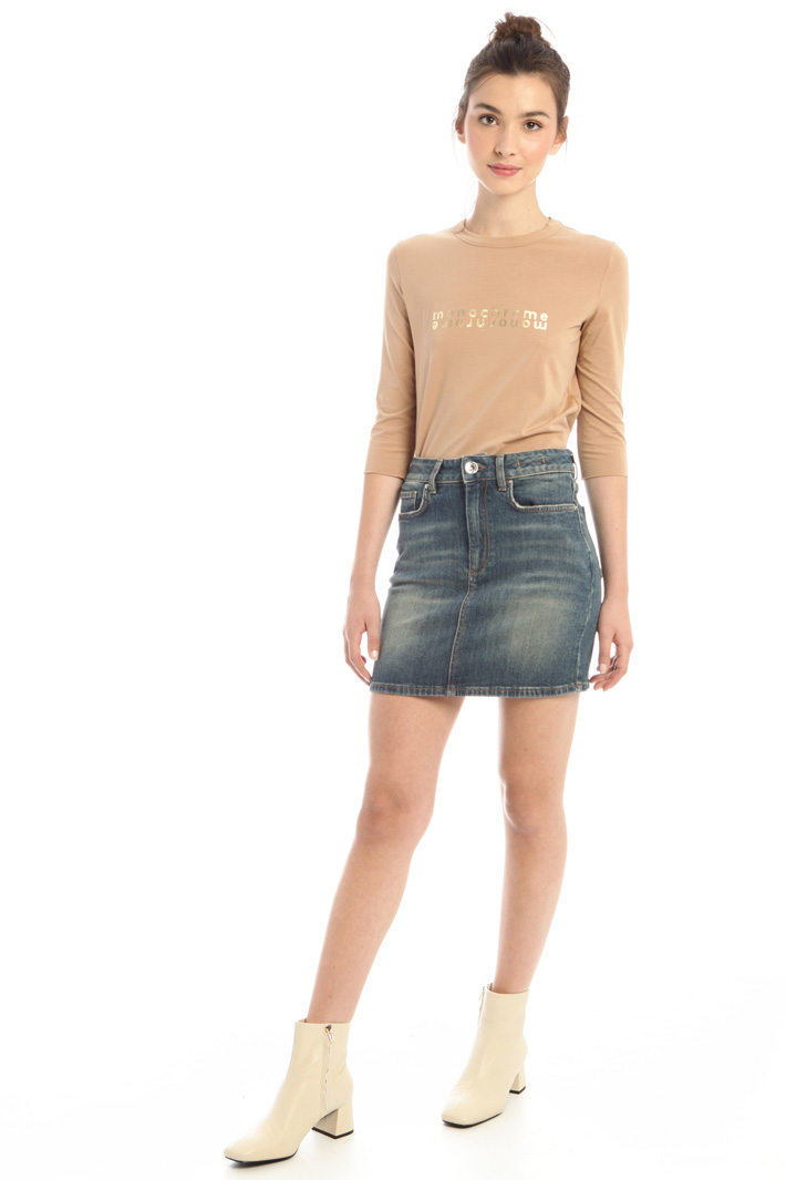 Minigonna in denim - AZZURRO DENIM - Fashion Market