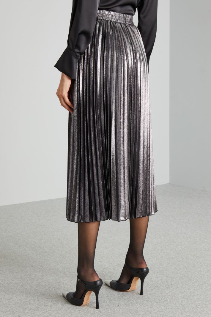 Gonna in georgette spalmata - NERO - Fashion Market - 4