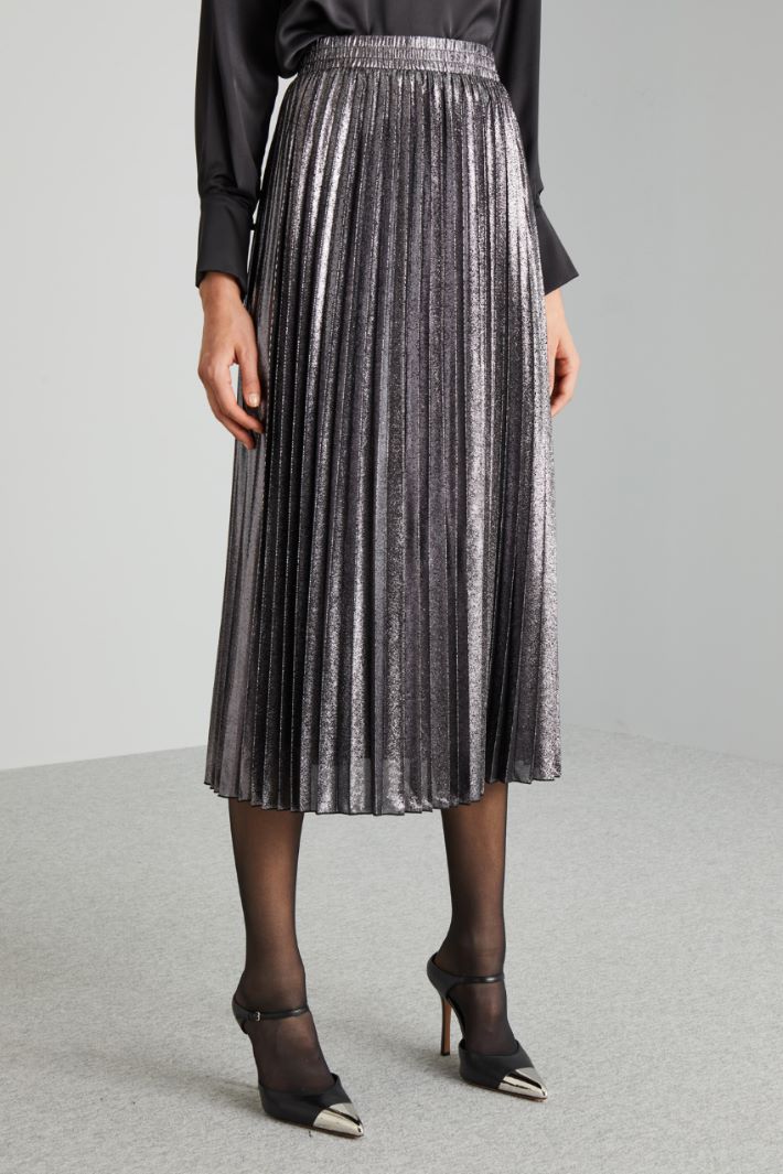 Gonna in georgette spalmata - NERO - Fashion Market - 2