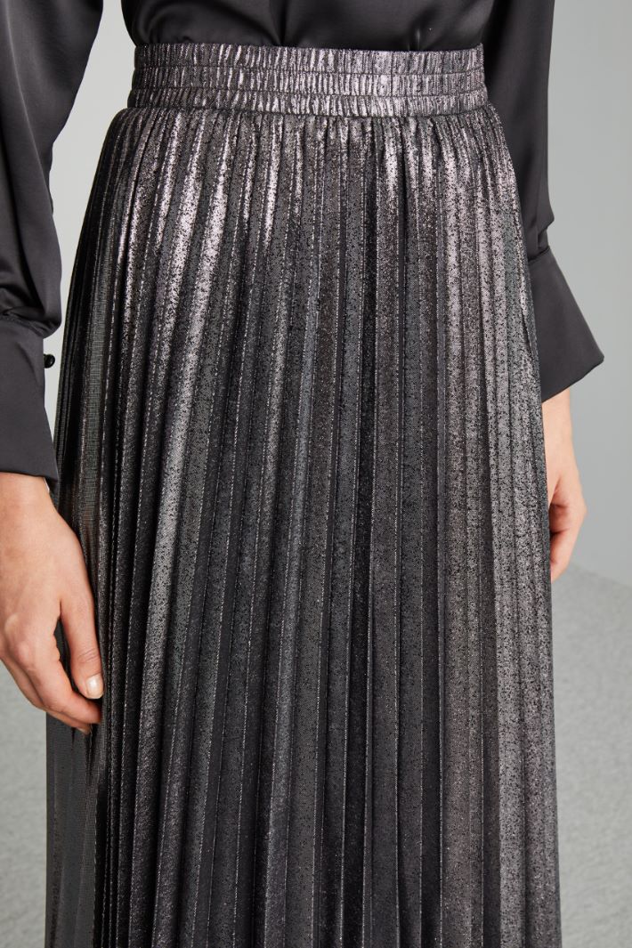 Gonna in georgette spalmata - NERO - Fashion Market - 3