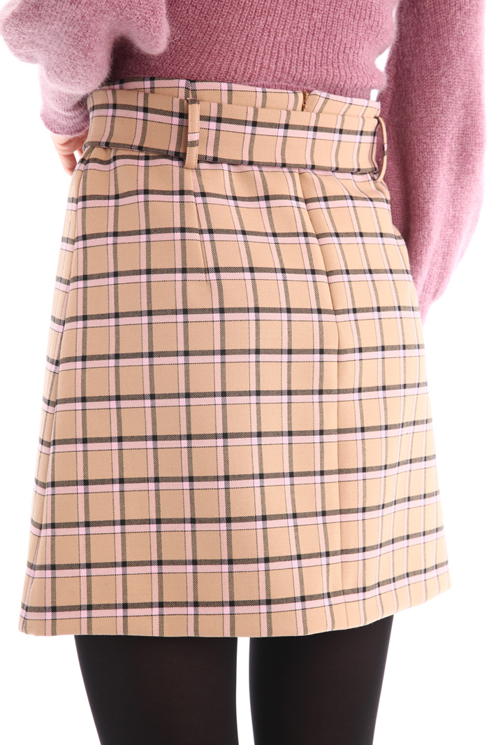 Gonna ad A in misto lana - BEIGE LILLA - Fashion Market - 3