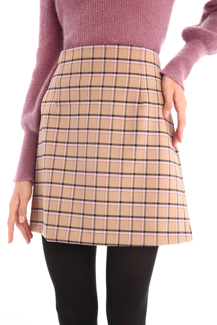 Gonna ad A in misto lana - BEIGE LILLA - Fashion Market - 2