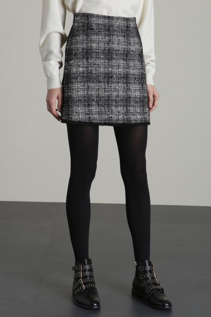 Minigonna in tweed - NERO BIANCO - Fashion Market - 4
