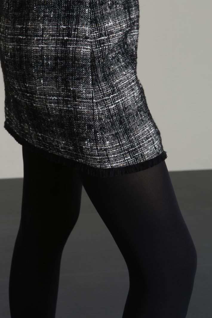 Minigonna in tweed - NERO BIANCO - Fashion Market - 3