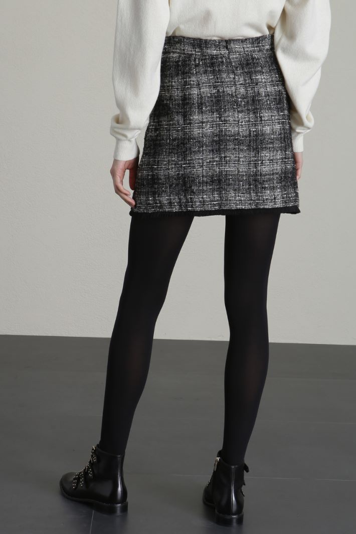 Minigonna in tweed - NERO BIANCO - Fashion Market - 2