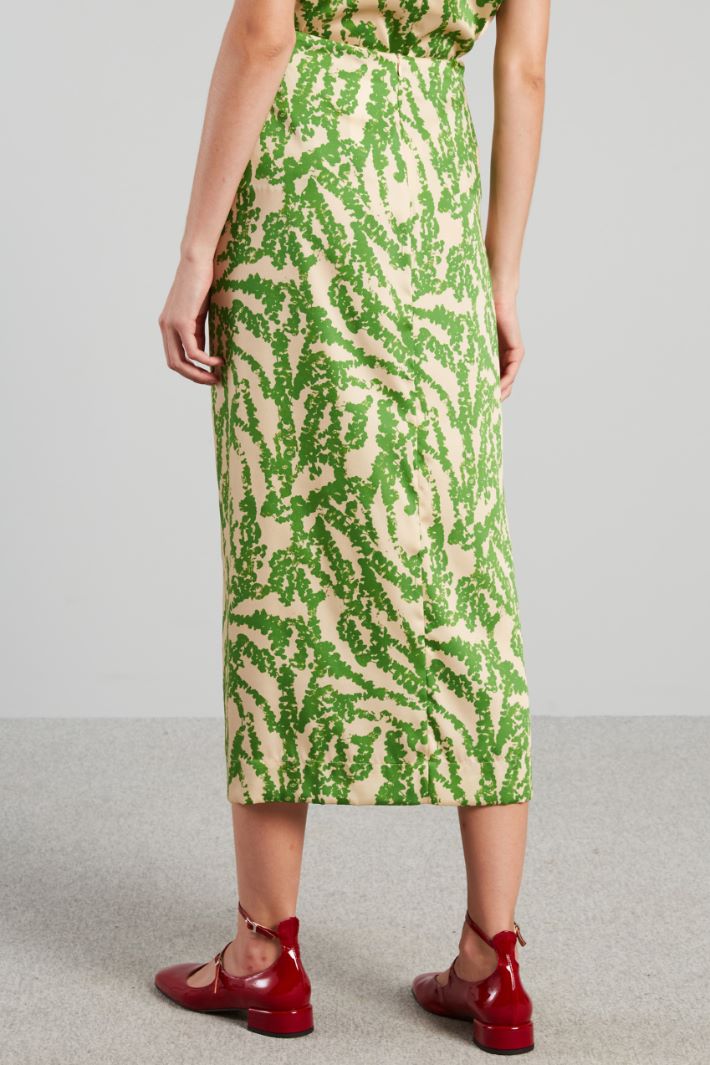 Gonna in twill con nodo - VERDE AVORIO - Fashion Market - 4