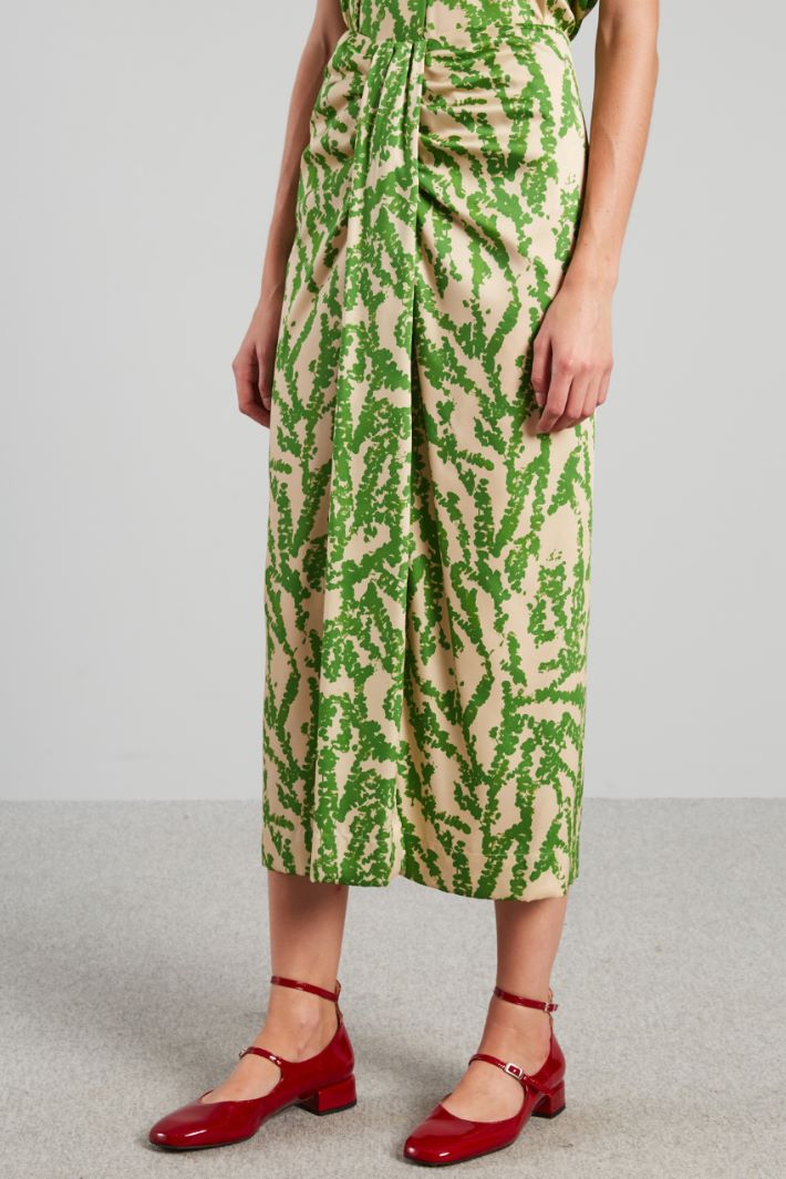 Gonna in twill con nodo - VERDE AVORIO - Fashion Market - 2