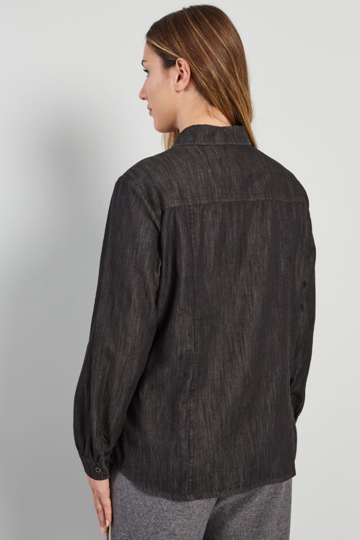 Camicia in denim leggero - ANTRACITE - Fashion Market - 4