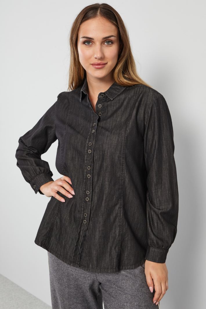 Camicia in denim leggero - ANTRACITE - Fashion Market - 2