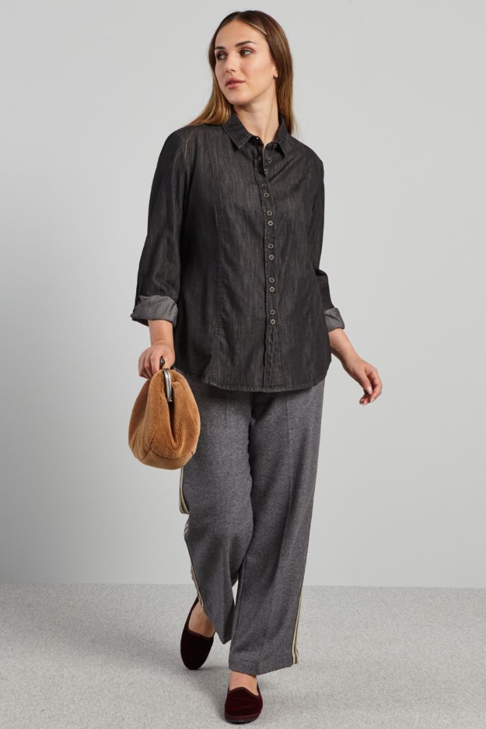 Camicia in denim leggero - ANTRACITE - Fashion Market