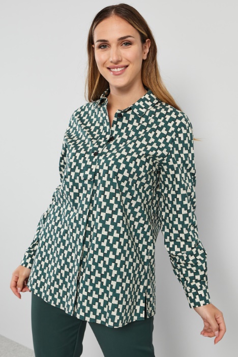 Camicia in popeline stampato - Fashion Market