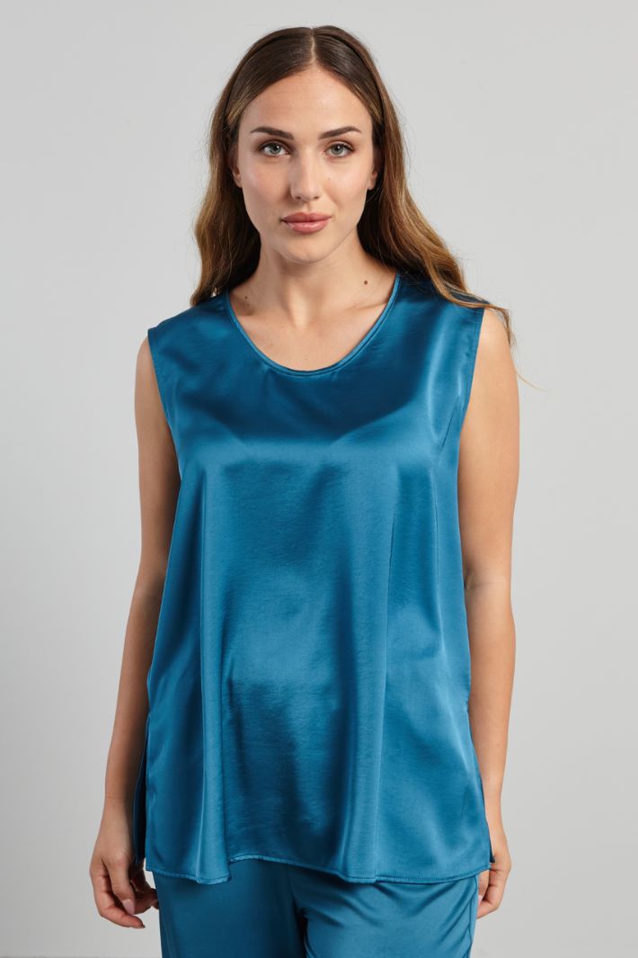 Top in raso - PETROLIO - Fashion Market - 2