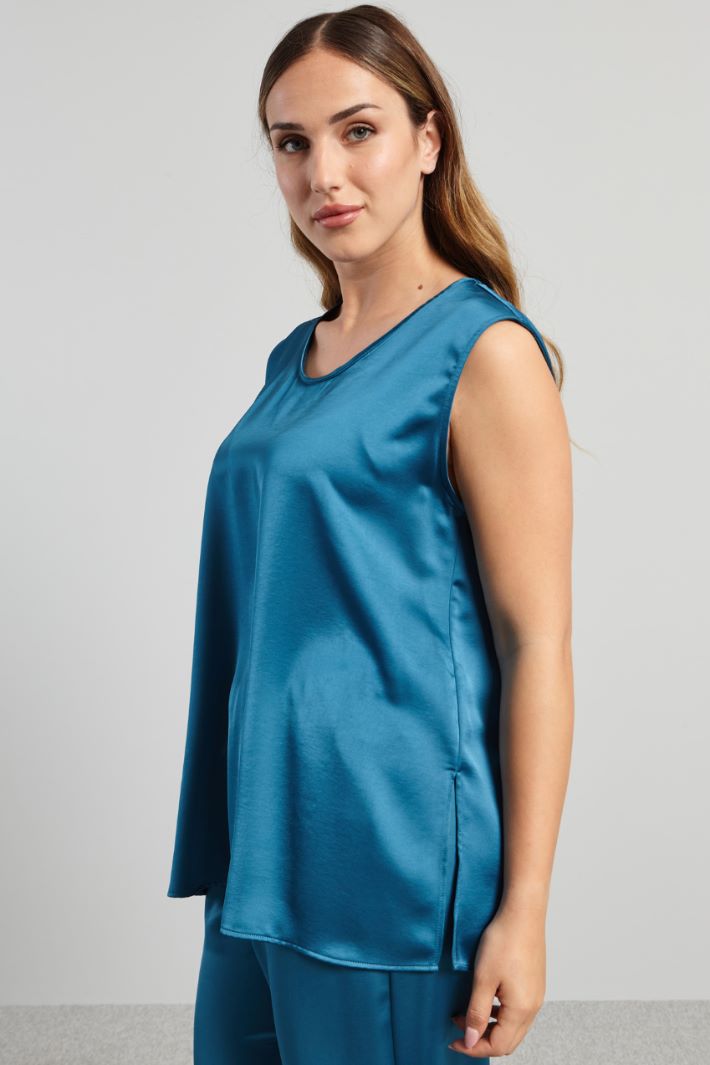 Top in raso - PETROLIO - Fashion Market - 3