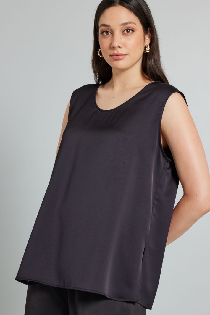 Top in raso - NERO - Fashion Market - 2