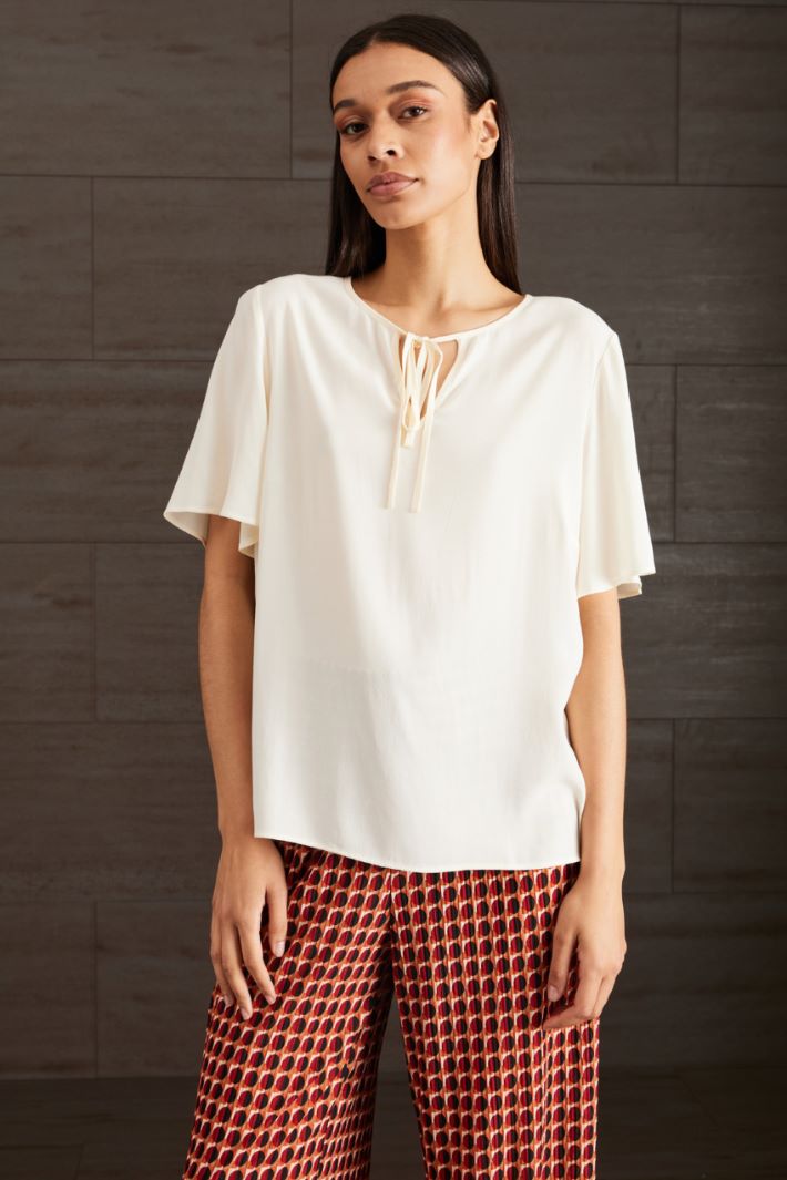 Top in crèpe marocaine  - AVORIO - Fashion Market - 2