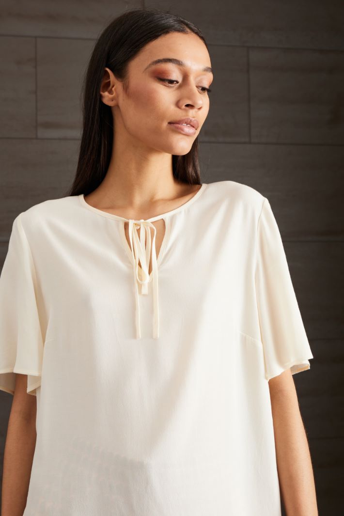 Top in crèpe marocaine  - AVORIO - Fashion Market - 3