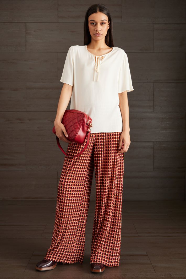 Top in crèpe marocaine  - AVORIO - Fashion Market