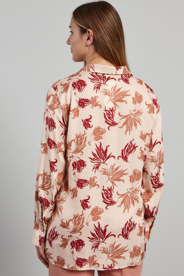 Camicia in twill stampato - CIPRIA ROSA ROSSO - Fashion Market - 4