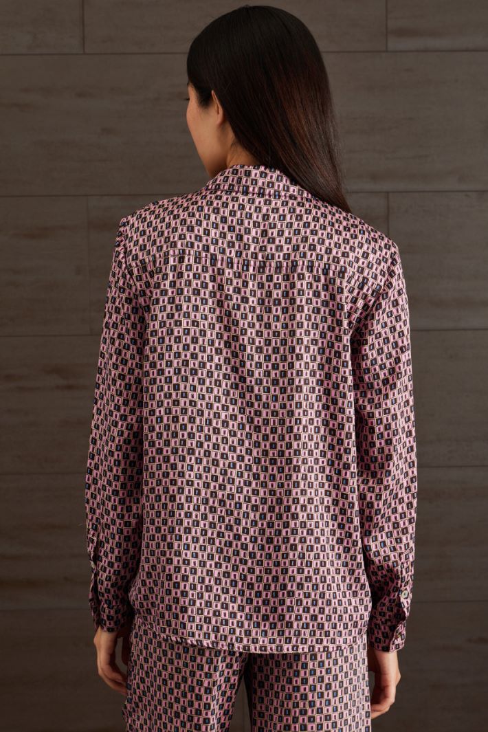 Camicia a fantasia - ROSA MARRONE AZZURRO - Fashion Market - 4