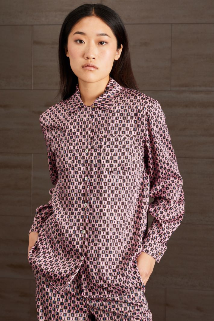 Camicia a fantasia - ROSA MARRONE AZZURRO - Fashion Market - 2