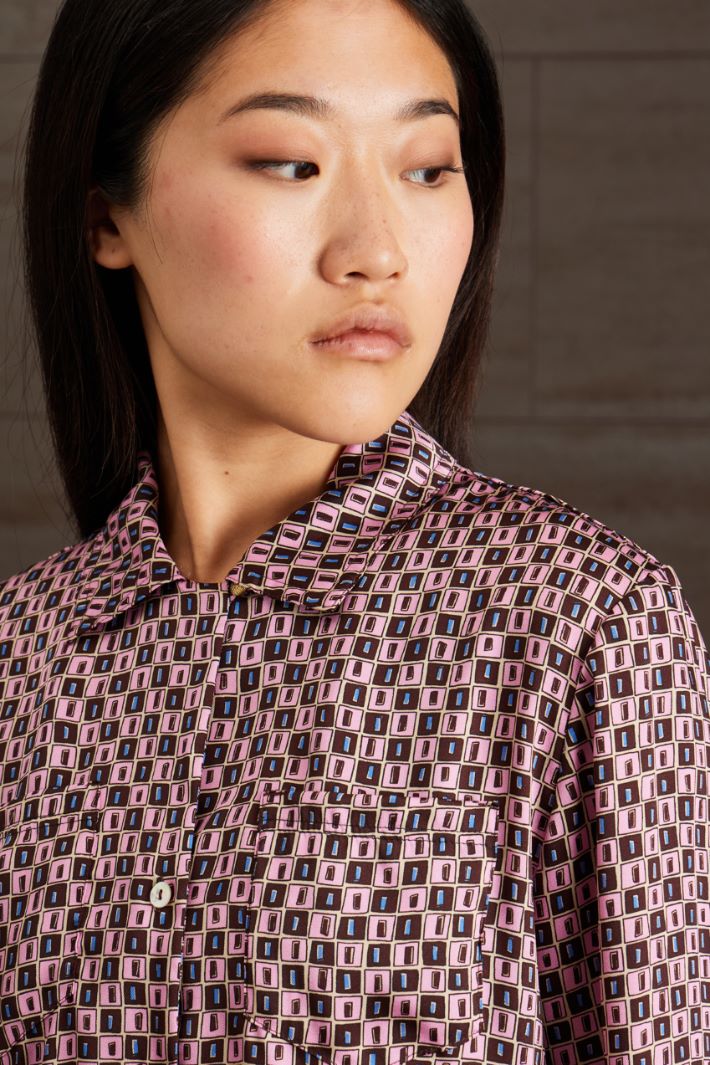 Camicia a fantasia - ROSA MARRONE AZZURRO - Fashion Market - 3