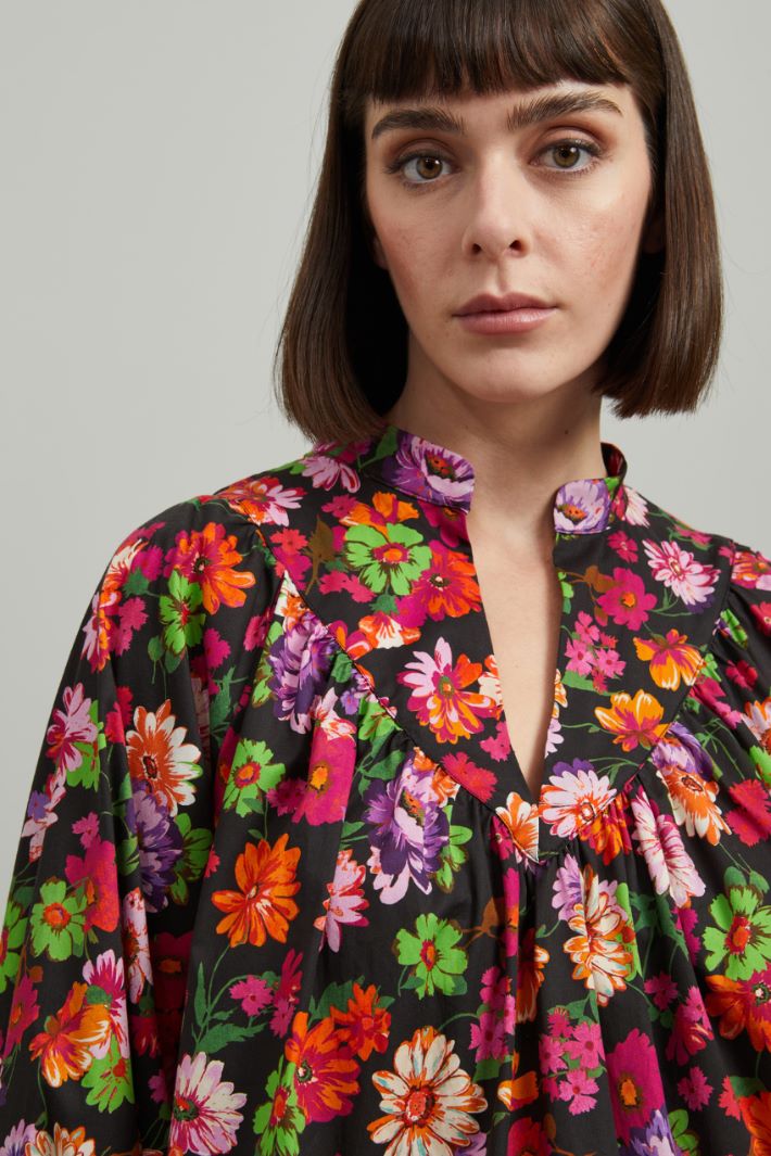 Blusa in popeline - FUXIA VERDE ARANCIONE - Fashion Market - 3