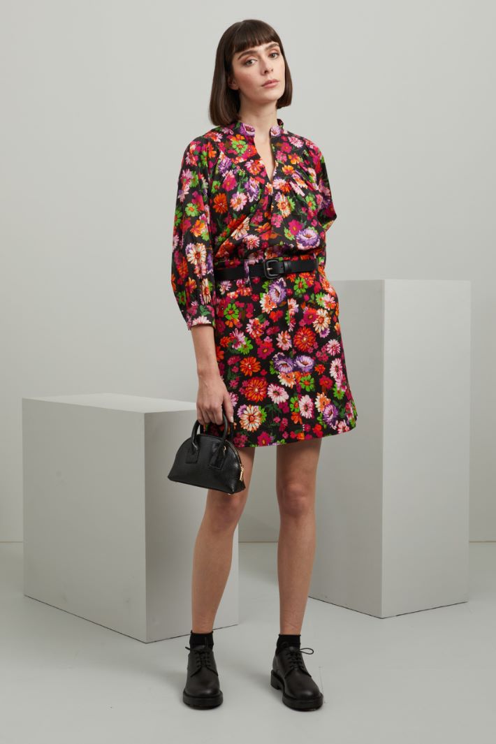 Blusa in popeline - FUXIA VERDE ARANCIONE - Fashion Market