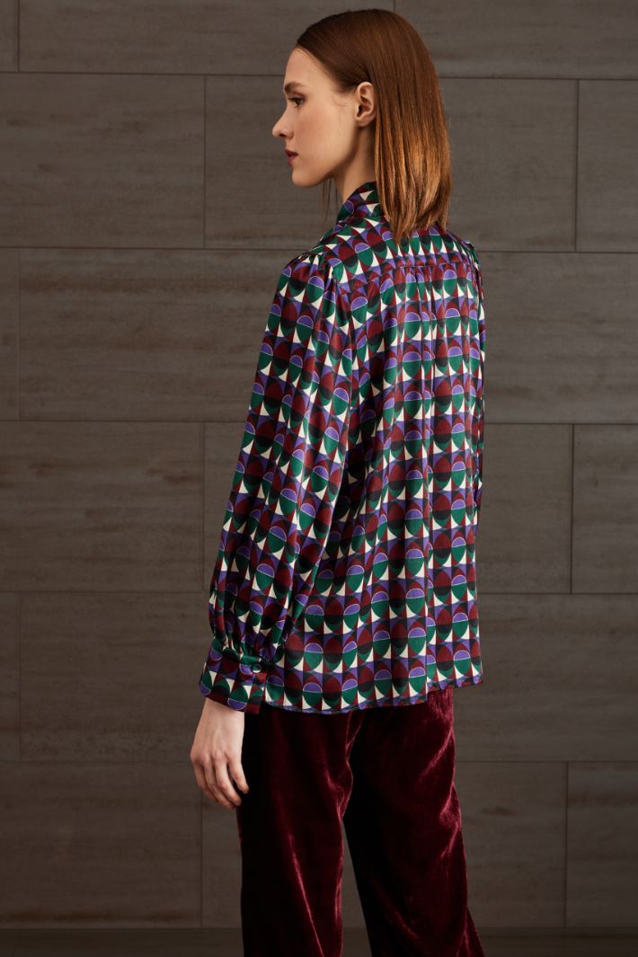 Blusa in raso - VIOLA VERDE BORDEAUX - Fashion Market - 4