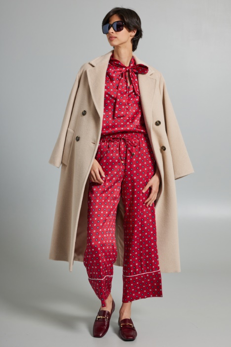 Blusa in twill con foulard - Fashion Market