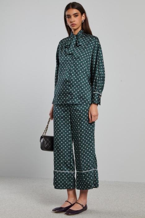 Blusa in twill con foulard - Fashion Market