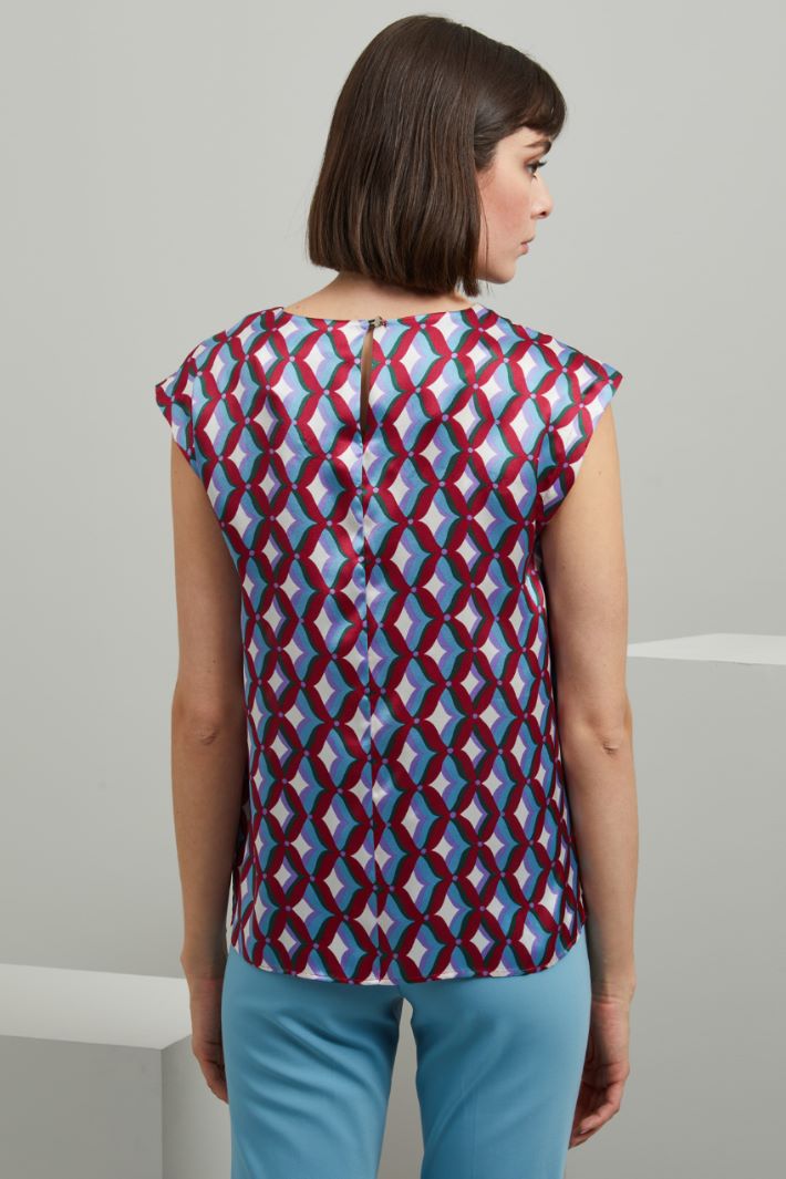 Top in seta - MAGENTA VERDE AZZURRO - Fashion Market - 4