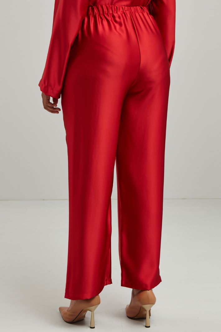 Pantaloni in raso - ROSSO VENEZIANO - Fashion Market - 4