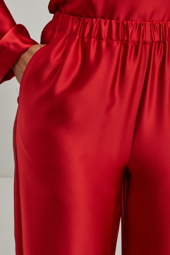 Pantaloni in raso - ROSSO VENEZIANO - Fashion Market - 3