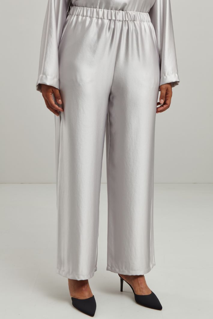 Pantaloni in raso - ARGENTO - Fashion Market - 2