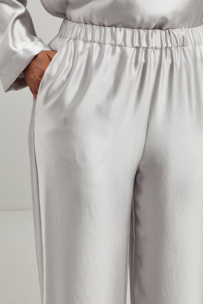 Pantaloni in raso - ARGENTO - Fashion Market - 3