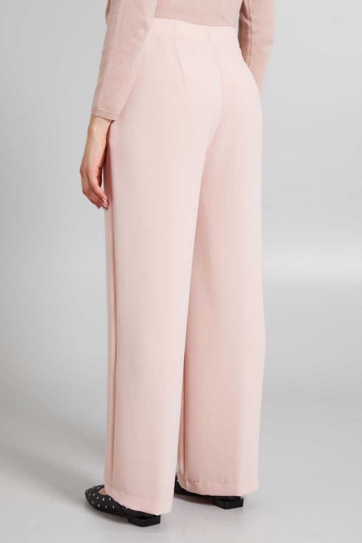 Pantaloni a palazzo in cady - ROSA - Fashion Market - 4