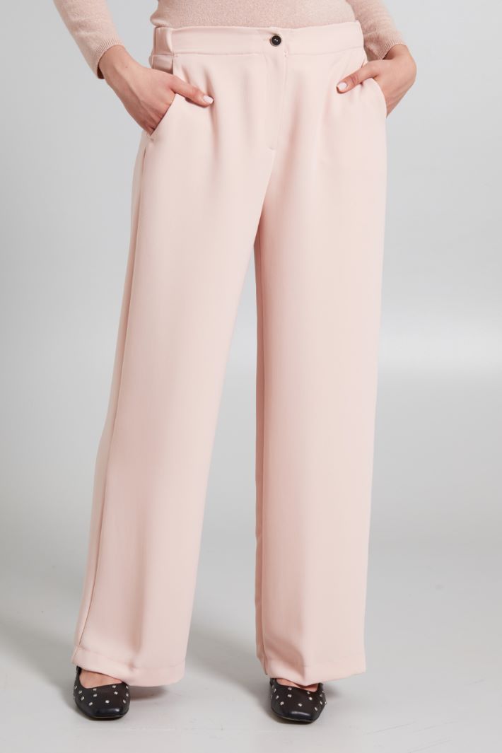 Pantaloni a palazzo in cady - ROSA - Fashion Market - 2