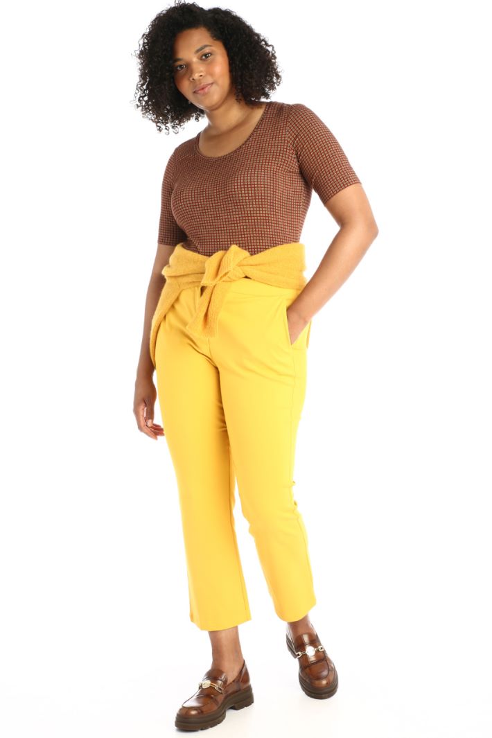 Pantalone flare in cotone - GIALLO - Fashion Market