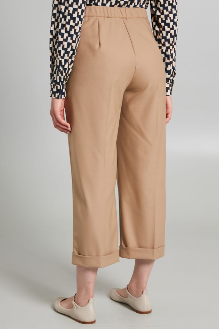 Pantaloni in gabardina di lana - CAMMELLO - Fashion Market - 4