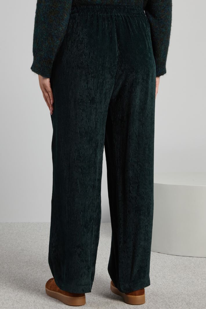 Pantaloni con coulisse in vita - VERDE BOSCO - Fashion Market - 4
