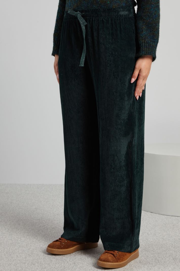 Pantaloni con coulisse in vita - VERDE BOSCO - Fashion Market - 2