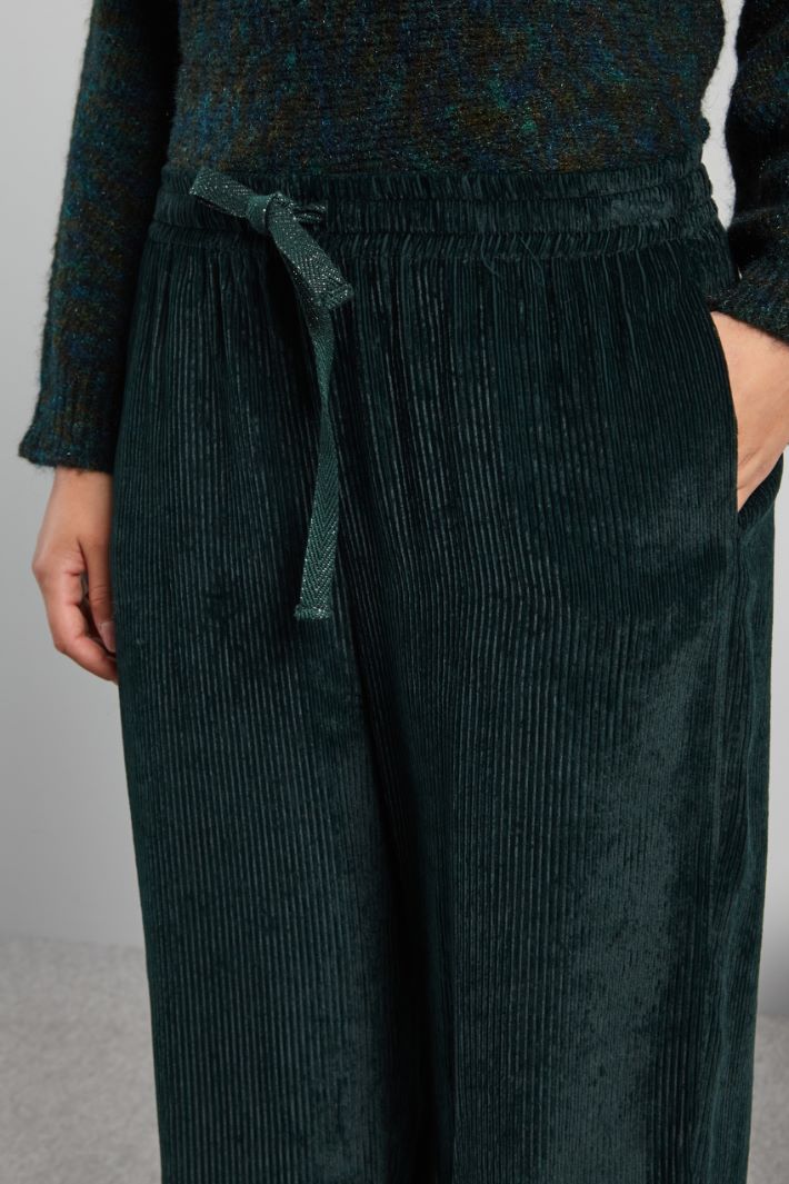Pantaloni con coulisse in vita - VERDE BOSCO - Fashion Market - 3