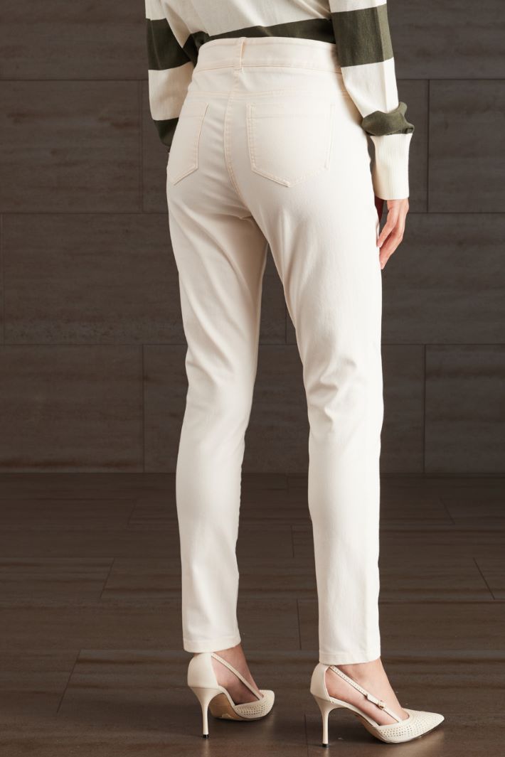 Pantaloni in drill di cotone - PANNA - Fashion Market - 4