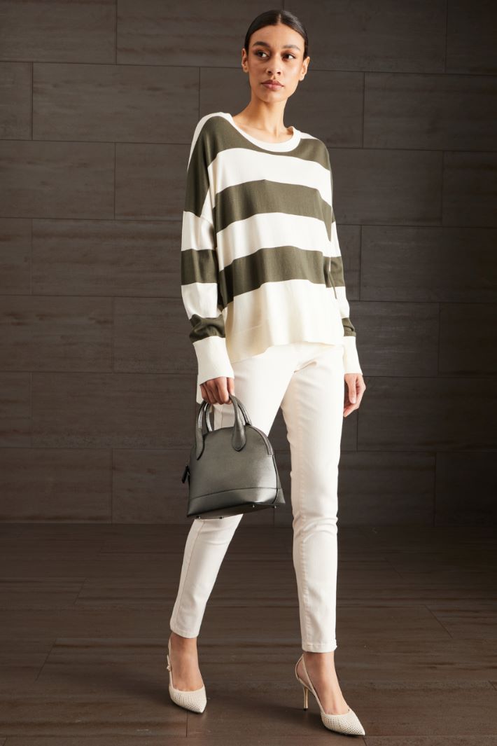 Pantaloni in drill di cotone - PANNA - Fashion Market