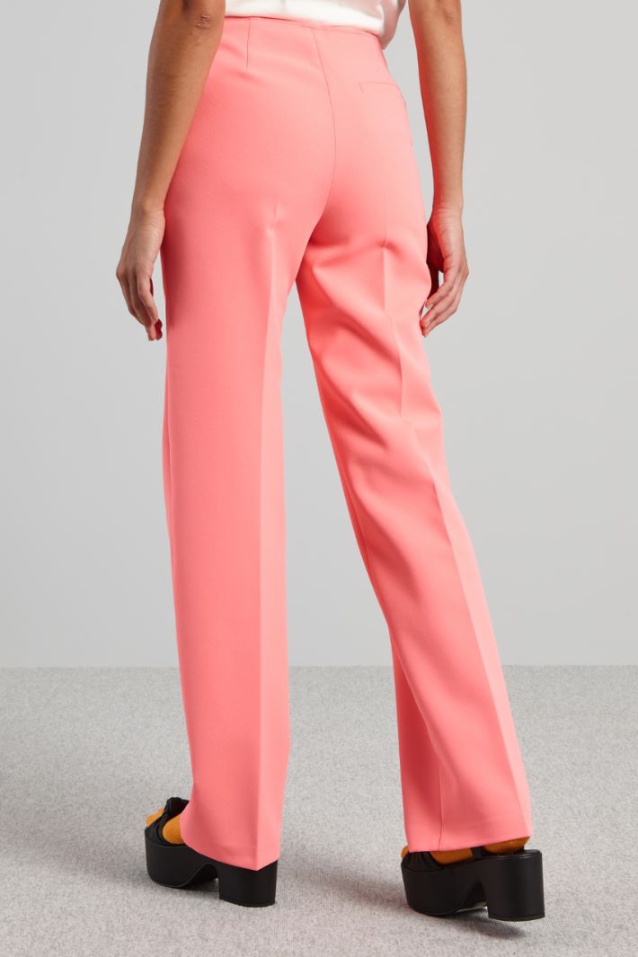 Pantaloni a vita alta in cady - ROSA ACCESO - Fashion Market - 4