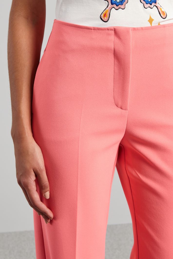 Pantaloni a vita alta in cady - ROSA ACCESO - Fashion Market - 3